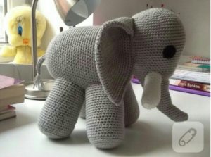 Amigurumi koca dişli örgü oyuncak fil yapılışı anlatımlı