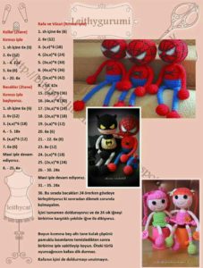 Amigurumi örgü oyuncak örümcek adam modeli yapılışı anlatımlı