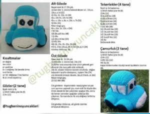 Amigurumi oyuncak mavi araba modeli yapılışı anlatımlı