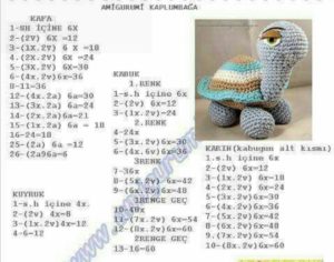 Amigurumi örgü oyuncak tosbağa yapımı anlatımlı