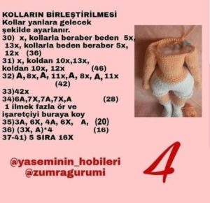 Amigurumi örgü oyuncak modelleri gövde yapımı tarifli