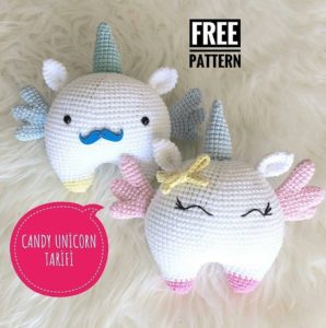 Amigurumi örgü oyuncak candy unicorn modeli tarifi anlatımlı